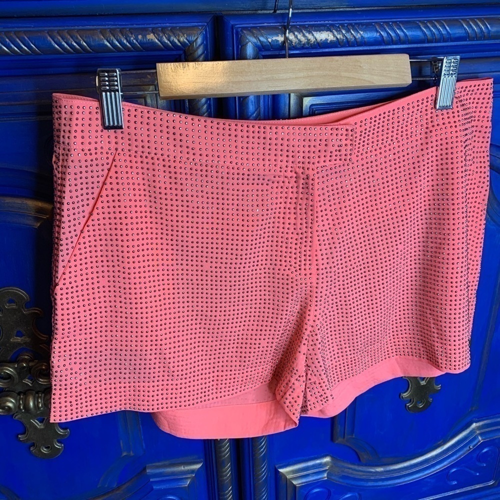 Umgee Large Coral Pink Silver studded Shorts